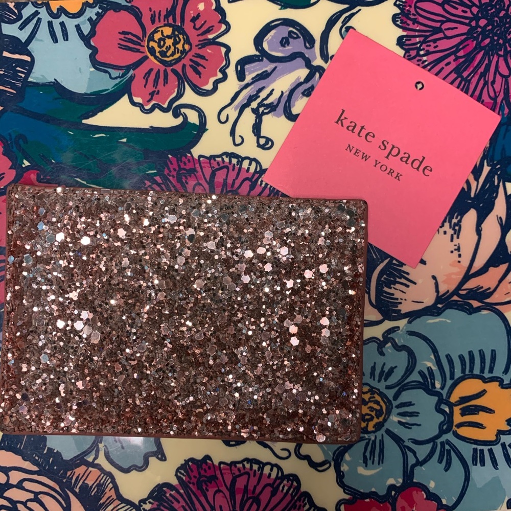 Pink Glitter Kate Spade Card Holder